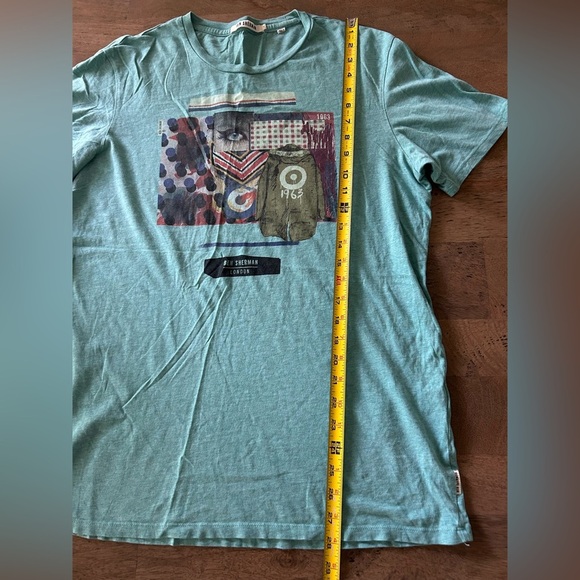 Ben Sherman Men’s Teal Graphic Tee Size L - Picture 5 of 6